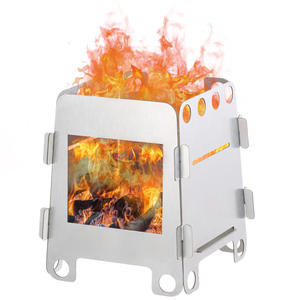 Réchaud de camping pliable en acier inoxydable, portable, à bois, détachable, compact, pour barbecue et pique-nique en plein air - Product Image 1