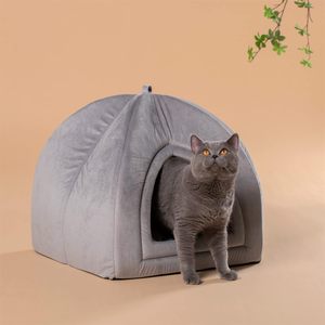 Tempat tidur kucing dalam ruangan, tempat tidur hewan peliharaan 2 dalam 1, tempat tidur kucing kecil atau anjing-Gua hewan, tenda kucing - Product Image 4