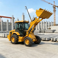 Backhoe Loader dengan Bucket Loader Depan Mesin 4x4 untuk Penggalian, Pemuatan, dan Penanganan Sampah