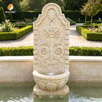 Fuente de Agua de Pared de Piedra de Mármol Antiguo MILY, Fuente de Agua de Piedra de Gran Tamaño, Decoración Natural Personalizada para Jardín Exterior