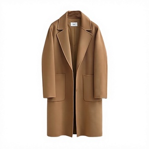 Autumn <b>Winter</b> Women's Stylish Double-Sided Woolen <b>Coat</b> Long Loose Cotton Filling Knitted Fabric Featuring Pocket Plain Dyed Fur - Product Image 3