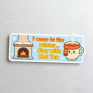 Custom Cartoon Pizza Refrigerator Magnet Acrylic 3D <b>Kitchen</b> Decor Gift Rectangle Shape Ivory White - Product Image 4