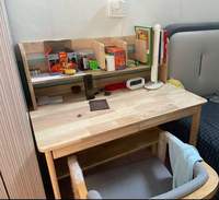 Bureau d'ordinateur ergonomique en bois massif avec tiroirs et étagère, vente en gros, gain de place, table moderne et simple pour le bureau à domicile