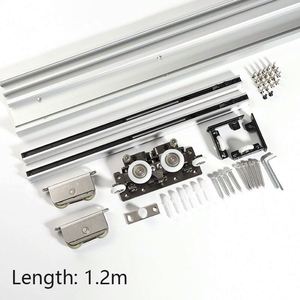 Kit de quincaillerie dissimulée WEKIS en alliage d'aluminium durable pour porte de grange, avec vis, pour système coulissant d'entrée de cuisine et salle de bain - Product Image 2