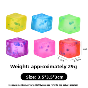 Balle anti-stress cube de glace colorée, cube sensoriel, jouets moelleux, flocons de neige, balle à presser en maltose pour garçons et filles - Product Image 6