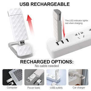 Eye Protection USB <b>Rechargeable</b> Mini LED Book Reading <b>Light</b> 623-630nm 670nm Red <b>Light</b> Portable Clip On Bookmark <b>Light</b> - Product Image 4