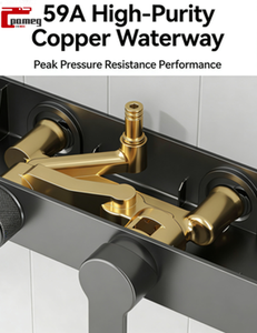 Ensemble de douche mural à jet de pluie chaud/froid à poignée unique en laiton, barre coulissante, noyau de valve en céramique, design moderne pour appartement - Product Image 6