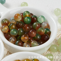 Perles en cristal naturel en vrac, perles d'agate colorées pour la diffusion en direct, accessoires faits main DIY, perles rondes polies pour bracelets tissés