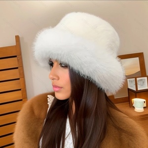 Autumn-Winter New <strong>Big</strong> <strong>Head</strong> Plush <strong>Hats</strong> Women Ladies Warming Imitation Fur High Sense Fluffy <strong>Bucket</strong> <strong>Hats</strong> - Product Image 1