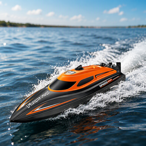 Juguete Acuático Competitivo, Bote de Carreras a Control Remoto 2.4G de Alta Velocidad, Resistente al Agua, Anticolisión, con Luz LED, Larga Duración, para <span class=keywords><strong>Piscina</strong></span> - Product Image 5