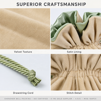 Pochette de luxe personnalisée en velours avec cordon de serrage et doublure en satin, sac de rangement souple pour cosmétiques, accessoires capillaires, perruques, bougies et protection anti-poussière