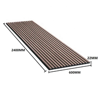 Panneaux muraux acoustiques en bois de chêne 2440*600*22mm pour divertissement à domicile, en MDF et placage bois recouvert de polyester noir