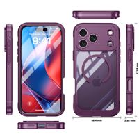 Étui magnétique de luxe compatible avec iPhone 18 Pro Max, protection d'écran en verre 9H intégrée, coque antichoc avec airbag