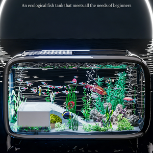 Aquarium transparent pour la maison avec couvercle, aquarium écologique paysager pour salon, décoration d'entrée, aquarium en plastique - Product Image 4