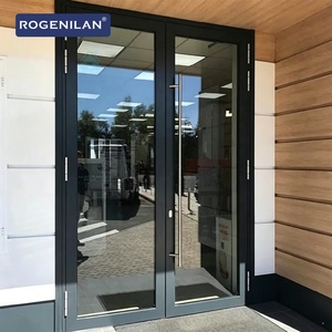 Portes battantes commerciales Rogenilan Shop Eingang en aluminium à double vitrage trempé pour extérieur KFC - Product Image 2