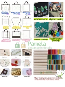 Tùy chỉnh Bowknot vải Tote Túi bông vải mua sắm túi với Ribbon xử lý tái sử dụng sinh thái Túi cá nhân kích thước và phong cách - Product Image 5