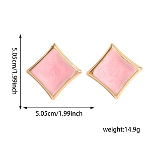 Pendientes Cuadrados Exquisitos de Estilo Frío para Mujer, Diseño de Moda de Alta Gama, Estilo Hada, Novedad Transfronteriza de Jingciren Boutique - Product Image 5