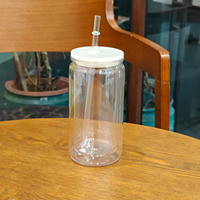 Gobelet Tumbler Boule de Neige 16oz en Acrylique Écologique Couleur Gelée avec Paille en Plastique, Compatible Lave-Vaisselle et Eau Bouillante - Meilleures Ventes