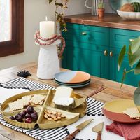 Plateau rond mat avec logo personnalisé nordique, décoration de mariage, table, plats en céramique, ensemble d'assiettes