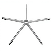 Base de chaise de bureau moderne en aluminium, 5 étoiles, avec 5 pieds, fixe