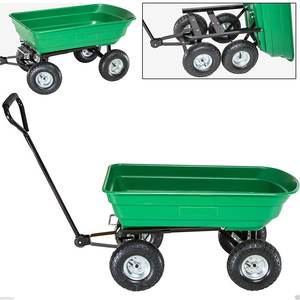 Chariot à benne basculante de jardin en plastique avec la capacité de charge 100kg TC4253 structure personnalisable d'OEM de chariot de remorque de <span class=keywords><strong>poly</strong></span> plateau à quatre roues - Product Image 4