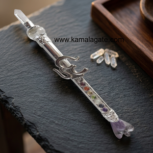 Wholesale Natural Gemstone Yellow Aventurine Curved Angel with Metal Healing Stick Yellow Aventurine Angel for Sale - Product Image 2