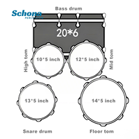 Portable Silent Double Side Drum, Adult Kids Beginner Jazz Drum, Professional Practice Percussion Drum for Learning Training