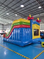 Château gonflable arc-en-ciel avec toboggan, structure de saut gonflable de qualité commerciale en PVC