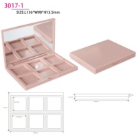 Étui de poudre à reflets lumineux, emballage cosmétique personnalisé avec miroirs, peut mettre 6 couleurs, fard à paupières
