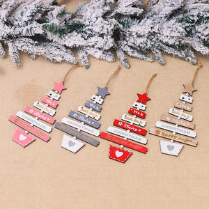 TC fournitures de décoration d'arbre de noël père noël bonhomme de neige arbre de noël suspendu peint lettre pendentif pour fête décorations pour la maison - Product Image 2