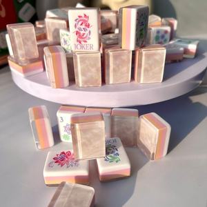 ชุดไพ่นกกระจอกมุก มิสมะจอง พร้อมอะคริลิกลายริ้วสีชมพูมุก สำหรับ 4 ผู้เล่น เป็นมิตรกับสิ่งแวดล้อม เกมไพ่นกกระจอกแบบอเมริกันสำหรับค่ำคืนแห่งการเล่นเกม - Product Image 4