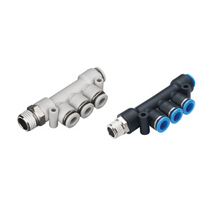 ข้อต่อลมแบบเร็ว Xingyi Technology รุ่น PKB4 6 8 01 02 03 แบบเกลียว 5 ทาง สำหรับท่อ PU - Product Image 4