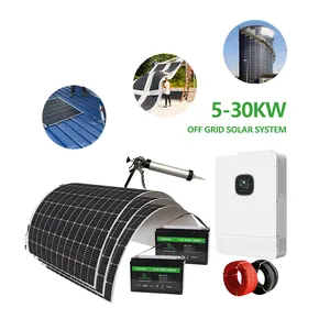 Pembangkit listrik tenaga surya fleksibel, kit penuh sistem off grid harga 100 200 w untuk berkemah berperahu