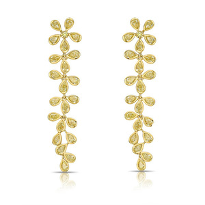 Orecchini Pendenti a Goccia con Fiori per Donne, Eleganti Gioielli da Sera alla Moda - Product Image 1