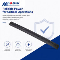 PDU intelligent à montage en rack de longueur personnalisée, prises IEC, protection de circuit, unité de distribution d'alimentation certifiée CE UKCA RoHS Reach