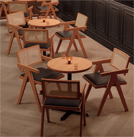 Ensembles de chaises de table de café de bar en bois massif vintage personnalisables pour taverne Western Restaurant Tea House pour salon Cafe Decor