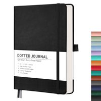 180 ° LAY-FLAT entièrement personnaliser avec votre logo carnet de notes en cuir a5 200 feuilles revues rouges pu carnet de notes pointillé