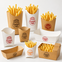 Caja para papas fritas para llevar, caja de servir de boca ancha, papel antigrasa, aperitivos de pollo frito, suministro a granel de fábrica para tiendas de pollo frito