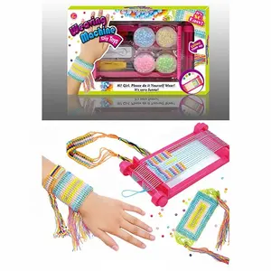 लड़कियों दोस्ती रंगीन गहने बनाने हाथ बनाने मनका हार कंगन DIY हस्तनिर्मित बुनाई मशीन करघा