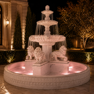 Fuente de Jardín de Mármol Blanco para Exteriores con Figuras Clásicas y Fuente de Agua para Plaza - Product Image 5