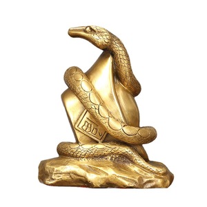 Brass Zodiac Snake Figurine Irregular Shape Feng Shui <b>Desk</b> Decoration For Home Office Opening Ceremony Gift - Product Image 4