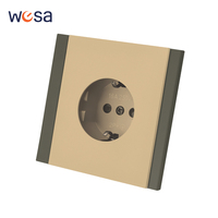 Enchufe de Pared WESA 16A, 1 Tomacorriente, Estándar Europeo Schuko, Diseño Moderno y Lujoso