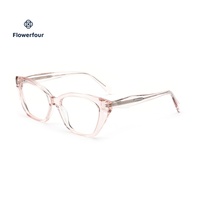 Lunettes Flowerfour M201Q roses pour femmes, montures optiques en acétate transparent, lunettes de mode pour adultes