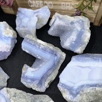Kindull Raw Blue Lace Agate Spiritual Quartz Fengshui Crystal Rough Druzy Blue Lace Agate pour la guérison