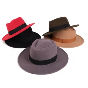 批发定制商标奢华女性男女通用春季菲多拉帽子