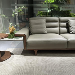 ชุดโซฟาหนังวอลนัทสำหรับห้องนั่งเล่นสไตล์อเมริกาเหนือหรูหราระดับไฮเอนด์ดีไซน์คลาสสิกและดั้งเดิม - Product Image 5