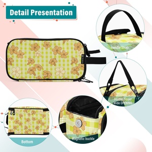 Yellow Puakenikeni Flower Portable <b>Makeup</b> Case Large Capacity Toiletry Skincare Organizer Bag <b>for</b> Cosmetic <b>Storage</b> Zipper Travel - Product Image 3