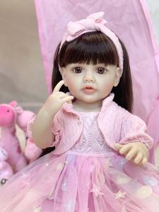 Muñecas <span class=keywords><strong>Reborn</strong></span> de Juguete Suave <span class=keywords><strong>R</strong></span>&B de 22 Pulgadas, Bebé Niña Realista, Suave y Articulada, Muñecas de Vinilo de Moda para Niños - Product Image 5