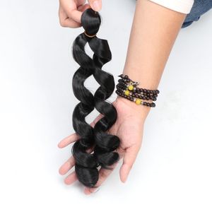 Extension de <span class=keywords><strong>cheveux</strong></span> synthétiques au crochet de 10 pouces <span class=keywords><strong>pour</strong></span> femmes noires, coupe courte bob, style bohème avec boucles lâches françaises, tressage en boîte, 150g - Product Image 2