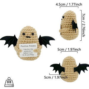 カスタマイズされた色手作りかわいいバットビー人形感情的なインスピレーションを与えたポジティブカード男性用ハロウィーンギフト女性 - Product Image 3